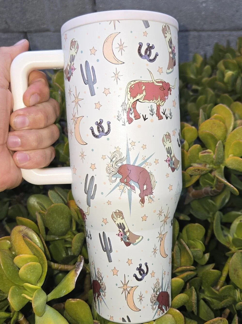 HydroJug White Western Print Insulated Travel Mug